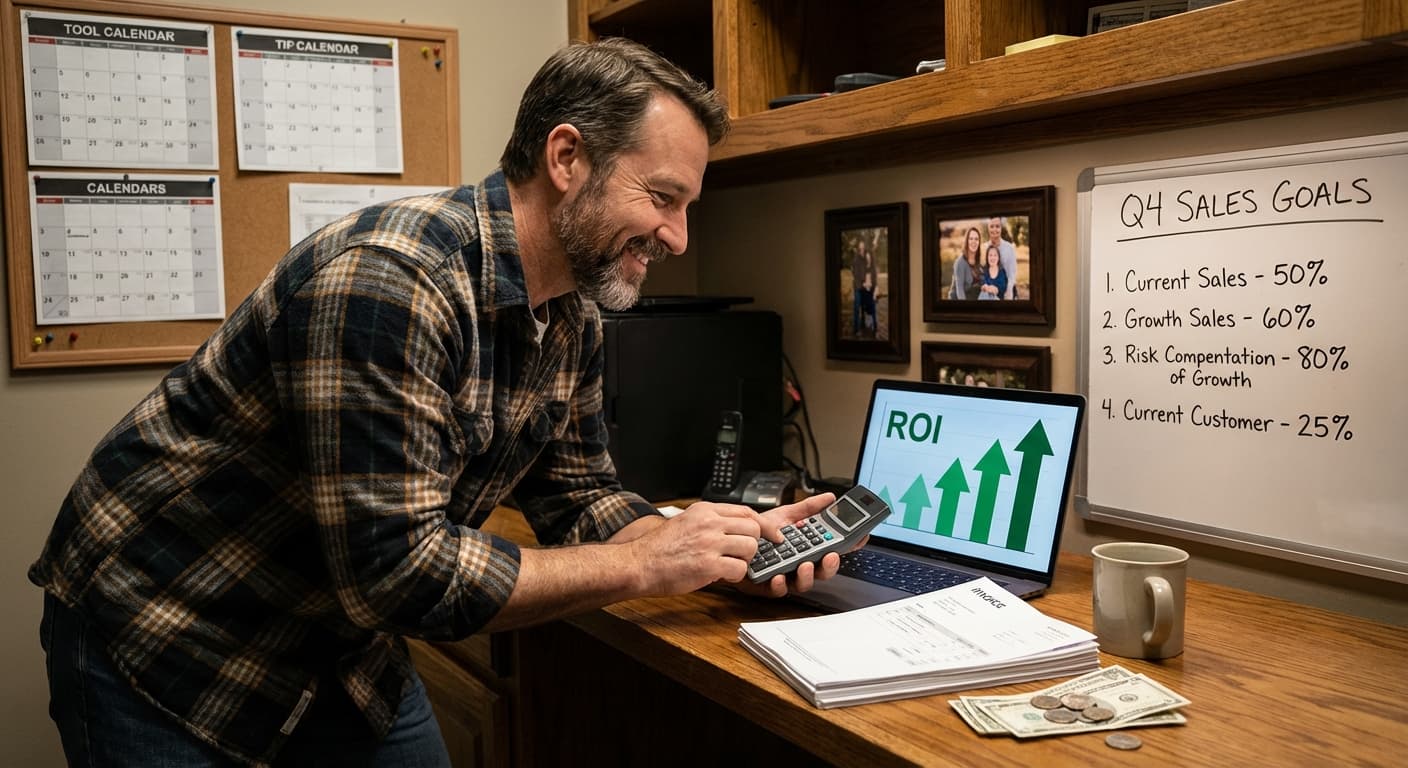 ROI dashboard showing revenue increase from AI sales coaching implementation