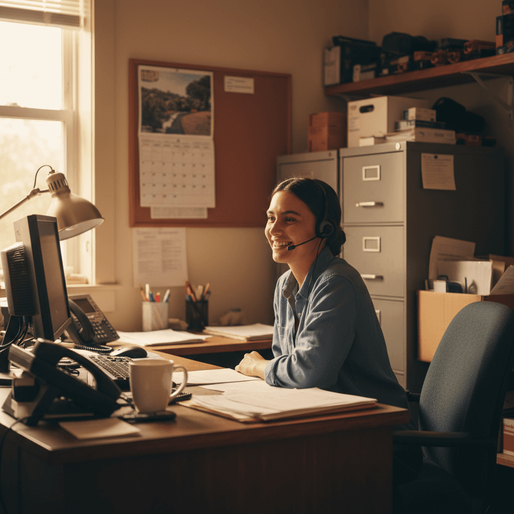 Sales team meeting around KPI dashboard screen analyzing performance metrics